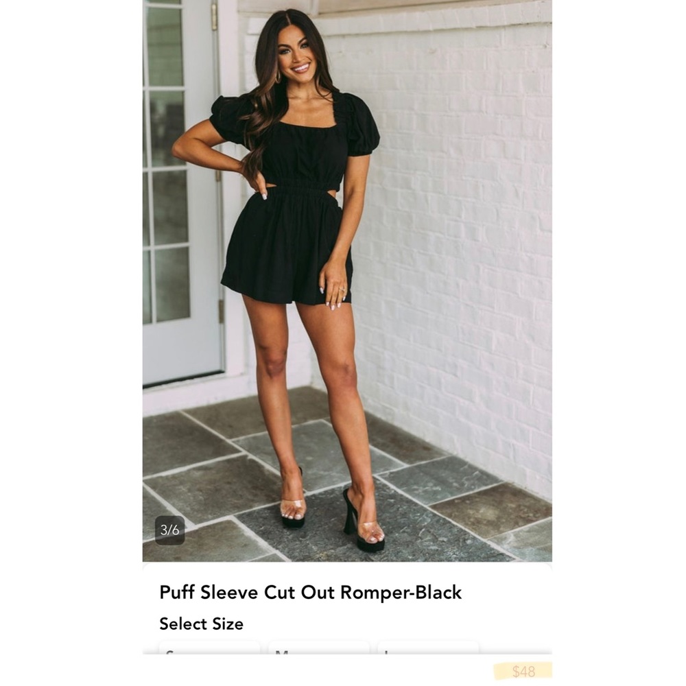 Black Romper, Size Small, Brand: Mustard Seed